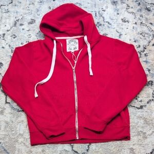 Made By Johnny Youth Large Red Zip Up Hoodie Sweatshirt Los Angeles Style